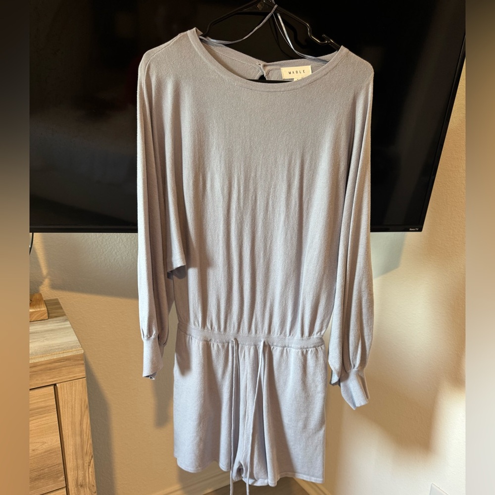 Blue Periwinkle Long Sleeve Romper